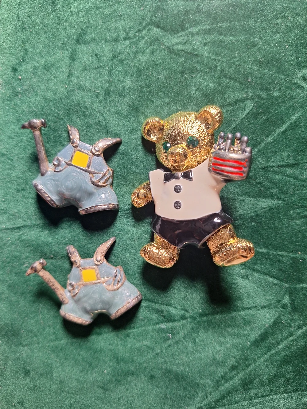 Vintage Teddy Bearebi Brooch Set By Edgar Berebi